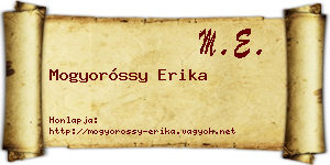 Mogyoróssy Erika névjegykártya